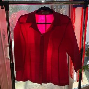 Lord and Taylor The American Woman Button Down Blouse Blazer Hot Pink 1X